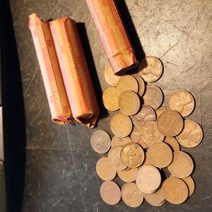 3 rollos of wheat pennies